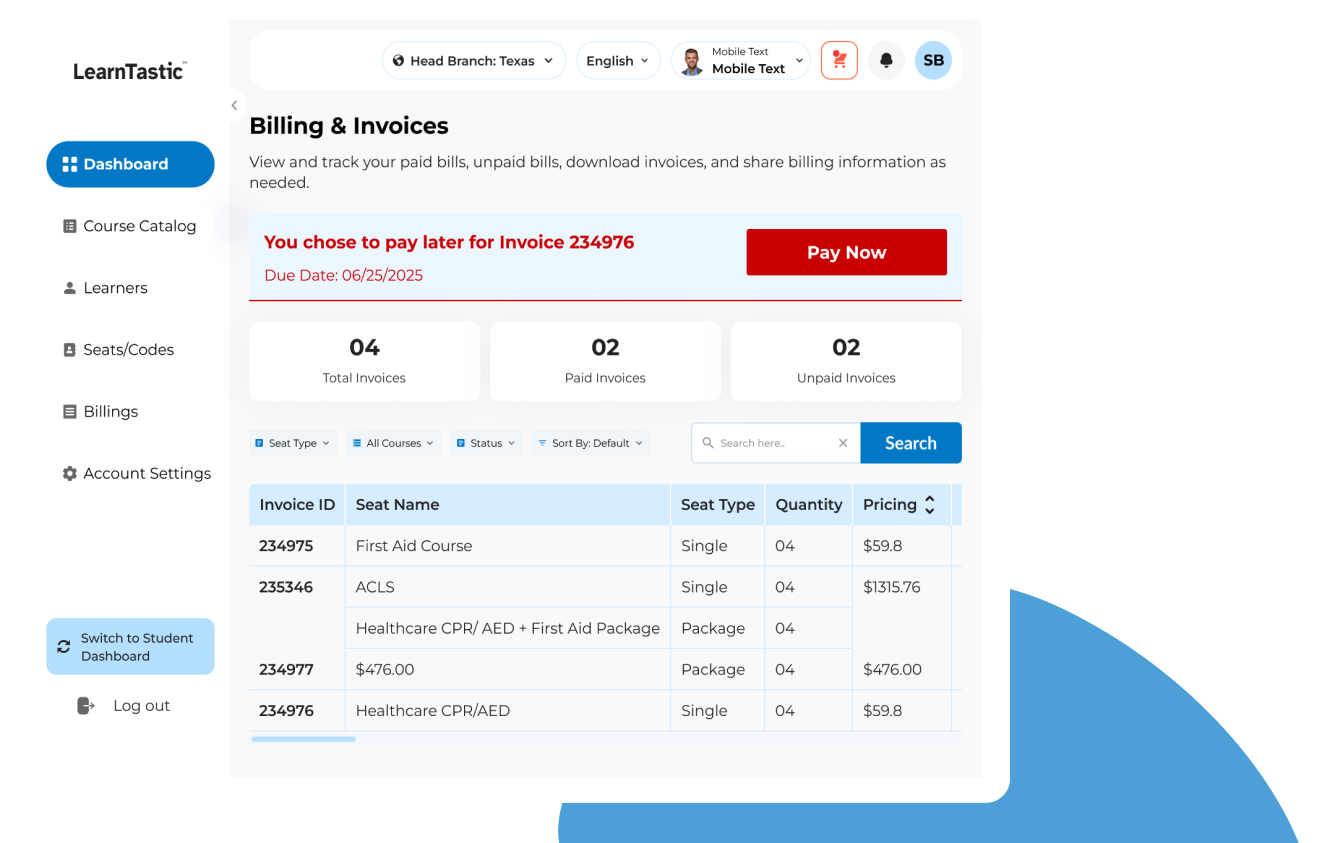 Notifications & Alerts Dashboard